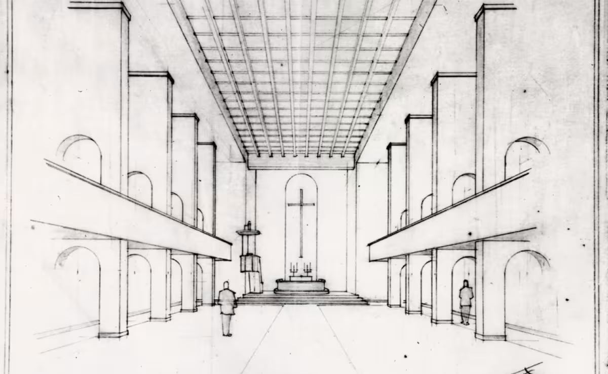 Rakvere Pauluse kiriku interj&ouml;&ouml;r, perspektiivvaade