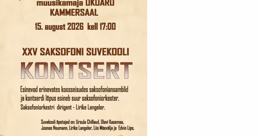 Saksofoni Suvekool 15.08.2026